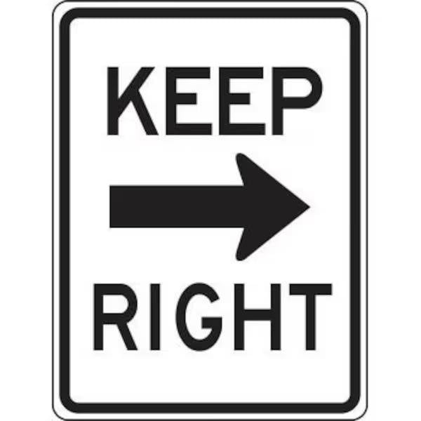Accuform LANE GUIDANCE SIGN KEEP RIGHT 24 in x MR47ARHP - main